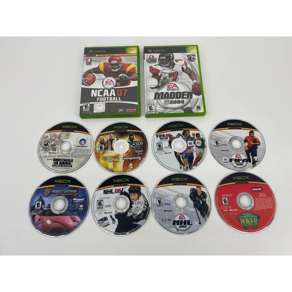 10 XBOX Live Games - Madden -NCAA Football - NHL 2005/2006 +